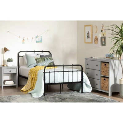 Twin Cotton Candy Metal Complete Bed Black - South Shore 1 Twin Cotton Candy Metal Complete Bed Black - South Shore