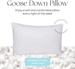East Coast Bedding Down Pillow - White Goose Down & Feather (Standard)