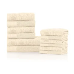 Modern Combed Cotton Honeycomb Jacquard And Solid Plush Towel Set By Blue Nile Mills -Home Decoration Store GUEST d033b0a3 4bad 40bd 944b b5b73dc0a4e0