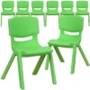 Flash Furniture 8 Pack Plastic Stackable School Chair With 12" Seat Height