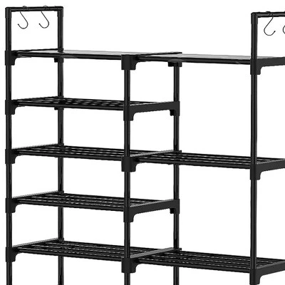 WOWLIVE 9-Tier Large Stackable Metal Shoe Rack Shelf Storage Tower Unit Cabinet Organizer For Closets, Fits 30 To 35 Pairs, Black 2 WOWLIVE 9-Tier Large Stackable Metal Shoe Rack Shelf Storage Tower Unit Cabinet Organizer For Closets, Fits 30 To 35 Pairs, Black - Image 2