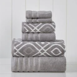 Modern Threads 6 Piece Yard Dyed Towel Set, Oxford. -Home Decoration Store GUEST d080effd 5639 44ce 87d5 af06cedc5403