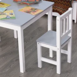 Qaba Kids Table And Chair Set For Arts, Meals, Lightweight Wooden Homework Activity Center, Toddlers Age 3+, Gray -Home Decoration Store GUEST d0bf6846 6423 45bd 8263 00ff71754f08