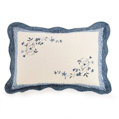 Modern Heirloom Charlotte Sham - Blue 3 Modern Heirloom Charlotte Sham - Blue - Image 3