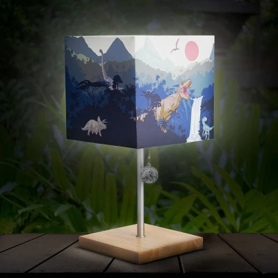 Jurassic Park Desk Table Lamp (Includes LED Light Bulb) Wooden Base With 3D Puller 1 Jurassic Park Desk Table Lamp (Includes LED Light Bulb) Wooden Base With 3D Puller