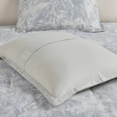 7pc Karlene Cotton Sateen Comforter Set Gray 3 7pc Karlene Cotton Sateen Comforter Set Gray - Image 3