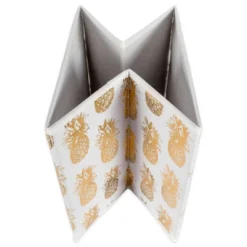 Set Of 4 11" X 11" X 11" Nonwoven Polyester Pineapple Square Storage Cube White/Gold - Design Imports -Home Decoration Store GUEST d82559f6 2644 4f44 8351 cc0fea8b9e65