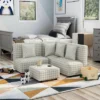 Tibbetts Kids' Sectional With Ottoman Gray/White - HOMES: Inside + Out