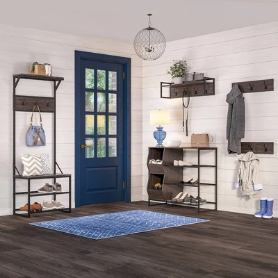 Afton 3 Tier Shoe Rack With Storage Bins Woodgrain - RiverRidge Home 2 Afton 3 Tier Shoe Rack With Storage Bins Woodgrain - RiverRidge Home - Image 2