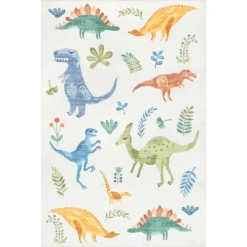 NuLOOM Eamon Dinosaur Machine Washable Kids Area Rug -Home Decoration Store GUEST dc59b5df d2de 49e3 8dd7 f05d2769be3c