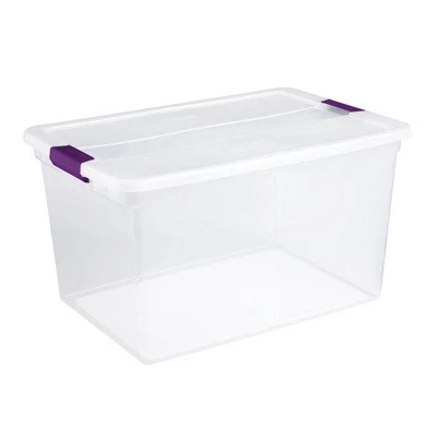 Sterilite 66 Quart Clear Latch Lid Storage Container Tote, 6 Pack, And 27 Quart Clear Latch Lid Storage Container Tote, 6 Pack For Home Organization 1 Sterilite 66 Quart Clear Latch Lid Storage Container Tote, 6 Pack, And 27 Quart Clear Latch Lid Storage Container Tote, 6 Pack For Home Organization