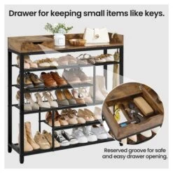 Yaheetech 6-Tier Shoes Rack Shelf Organizer Entryway Shoes Shelf With Storage Box, Rustic Brown 11 Yaheetech 6-Tier Shoes Rack Shelf Organizer Entryway Shoes Shelf With Storage Box, Rustic Brown -Home Decoration Store GUEST de52836a 61e3 45d7 b29d 115161a71f1d
