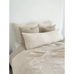 Ivory & Taupe Cotton Waffle Weave Bed Blanket - Anaya -Home Decoration Store GUEST de84a9b8 812b 442f beb5 27cdcf381d6f