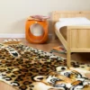 Walk On Me Faux Fur Super Soft Kids Leopard Rug Tufted With Non-slip Backing Area Rug
