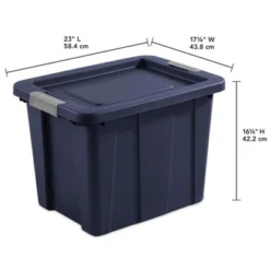 Sterilite Tuff1 18 Gallon Plastic Stackable Basement Garage Attic Storage Organizer Tote Container Bin With Latching Lid, Dark Indigo Blue (24 Pack) -Home Decoration Store GUEST e223c06f 883a 426f b784 06e7600259a7