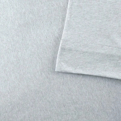 Heathered Cotton Jersey Knit Sheet Set Full Light Gray 2 Heathered Cotton Jersey Knit Sheet Set Full Light Gray - Image 2