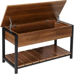 Honey-Can-Do Shoe Storage Bench Walnut 21 Honey-Can-Do Shoe Storage Bench Walnut -Home Decoration Store GUEST e4f0e313 8719 4a7e 832b 230363957ef8