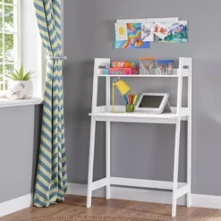 Kids' Desk With Ladder Shelf Storage And 2 Bonus Magnetic Art Display Bars White - RiverRidge Home -Home Decoration Store GUEST e76461f9 1050 4bd6 9ae5 4c8619ccf4d2