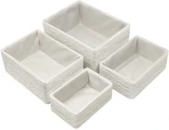 Sorbus Woven Storage Basket - 4-Piece Set -Home Decoration Store GUEST e77787a6 ca3e 4ea4 8df2 893435001543