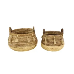 2pk Large Round Leaf Storage Baskets Natural/Beige - Olivia & May -Home Decoration Store GUEST e974fed4 4f1b 4bac acc8 ae0c829b7926