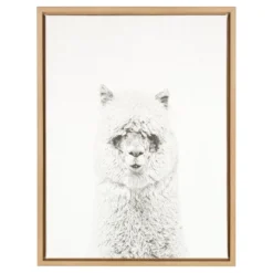 24" X 18" Hairy Alpaca Framed Canvas Art - Uniek -Home Decoration Store GUEST e9fc784f 5f51 45c1 b344 8fd94e9cb42e
