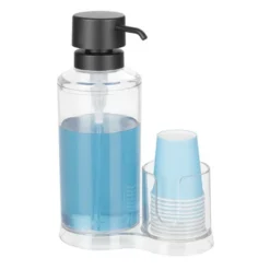 MDesign Modern Plastic Mouthwash Pump Caddy And Disposable Cup Holder -Home Decoration Store GUEST eae1ab6b 5ba4 4ca3 85d2 29ce5e2c2a66