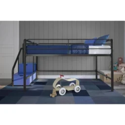 Twin Jamie Junior Loft Bed With Storage Steps Black - Room & Joy -Home Decoration Store GUEST eb9710c9 bfce 4b2c a98e 2a0300a86cc4