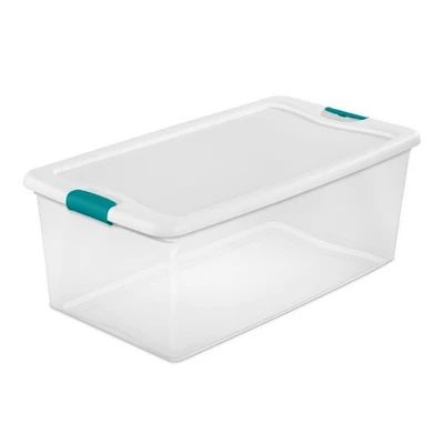 Sterilite 106 Quart (4 Pack) & 64 Quart (12 Pack) Latching Clear Plastic Storage Organizer Tote Tub Container Bin Box For Organization And Storage 2 Sterilite 106 Quart (4 Pack) & 64 Quart (12 Pack) Latching Clear Plastic Storage Organizer Tote Tub Container Bin Box For Organization And Storage - Image 2