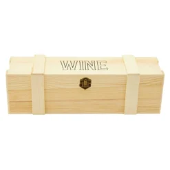 Bright Creations Wood Single Bottle Wine Gift Box, Pinewood Wooden Wine Crate Storage Case With Clasp For Birthday, Wedding, Housewarming -Home Decoration Store GUEST ecbf5d4d ccef 422e 80f1 d1ec3de71919