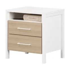 Munich 2 Drawer Nightstand - White/Soft Elm - South Shore -Home Decoration Store GUEST ee832656 4a0f 47a8 94e9 7b293e4c9fc9