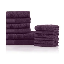 Modern Combed Cotton Honeycomb Jacquard And Solid Plush Towel Set By Blue Nile Mills -Home Decoration Store GUEST eeadee5e 278a 435b b04e b392a671b992