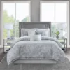7pc Karlene Cotton Sateen Comforter Set Gray