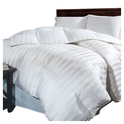 Siberian Damask Stripe Down All Seasons Comforter White - Blue Ridge Home Fashions 6 Siberian Damask Stripe Down All Seasons Comforter White - Blue Ridge Home Fashions - Image 6
