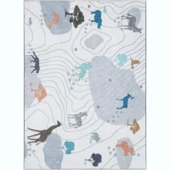 Well Woven Safari Animals Map Playmat Apollo Kids Collection Grey Area Rug -Home Decoration Store GUEST f028b996 68e4 4e67 b09c 39c1b6f0b33c
