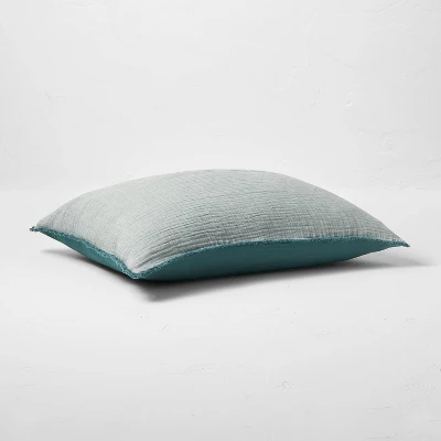 Textured Chambray Cotton Pillow Sham - Casaluna™ 2 Textured Chambray Cotton Pillow Sham - Casaluna™ - Image 2