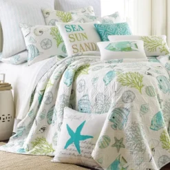 Biscayne Quilt Set - Teal, Green, Aqua - Levtex Home -Home Decoration Store GUEST f10ef940 b037 40d0 a1ff aa4b67ac2dc7