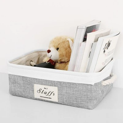 Unique Bargains Square Cotton Linen Fabric Towel Basket Decorative Storage Bins 1 Pc 1 Unique Bargains Square Cotton Linen Fabric Towel Basket Decorative Storage Bins 1 Pc