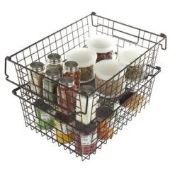 Set Of 2 Storage Bins - Basket Set For Toy, Kitchen, Closet, And Bathroom Storage - Large Shelf Organizers With Handles By Home-Complete (Brown) 19 Set Of 2 Storage Bins - Basket Set For Toy, Kitchen, Closet, And Bathroom Storage - Large Shelf Organizers With Handles By Home-Complete (Brown) -Home Decoration Store GUEST f23881f6 6f20 4a2a 8da3 11e44a81619e