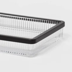 Ribbed Glass Tray Black - Threshold™ -Home Decoration Store GUEST f3cddf40 8676 480a 8485 9ab9931c3b82