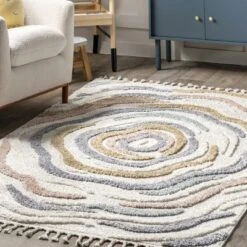 NuLOOM Adette Abstract Swirl Kids Tassel Area Rug -Home Decoration Store GUEST f513bac3 cc89 4f5f af69 ceae737a6869