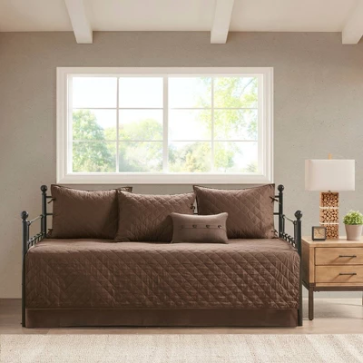 Powell Daybed 6pc Reversible Daybed Cover Set Brown 2 Powell Daybed 6pc Reversible Daybed Cover Set Brown - Image 2