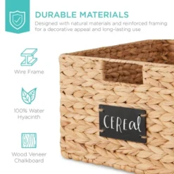 Best Choice Products Set Of 2 16in Woven Water Hyacinth Pantry Baskets W/ Chalkboard Label, Chalk Marker 11 Best Choice Products Set Of 2 16in Woven Water Hyacinth Pantry Baskets W/ Chalkboard Label, Chalk Marker -Home Decoration Store GUEST f7863224 a3f5 41c9 9b2d 671b1c9135dc