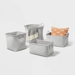 Large Woven Rectangular Storage Basket Gray/White - Brightroom™ 6 Large Woven Rectangular Storage Basket Gray/White - Brightroom™ -Home Decoration Store GUEST f7afc392 cd5f 4f5b b71c de34f8204ec5