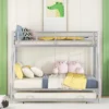Twin Over Full Steel Bunk Bed With Twin Size Trundle Bed And Two-Side Ladders-ModernLuxe