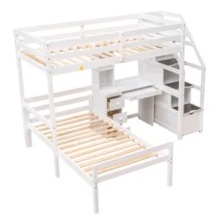 Twin Size Loft Bed With Separate Bed, Staircase For Storage, Desk, Shelves And Drawers - ModernLuxe 14 Twin Size Loft Bed With Separate Bed, Staircase For Storage, Desk, Shelves And Drawers - ModernLuxe -Home Decoration Store GUEST fa7b5471 a599 4429 8594 1bcc1ea84593