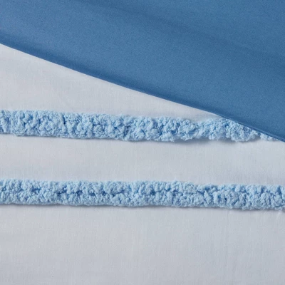 Striped Piper Cotton Comforter Set With Chenille Trim 6 Striped Piper Cotton Comforter Set With Chenille Trim - Image 6