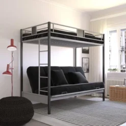 Twin Over Futon Maxence Metal Bunk Bed Silver/Black - Room & Joy 9 Twin Over Futon Maxence Metal Bunk Bed Silver/Black - Room & Joy -Home Decoration Store GUEST fab434ac 1369 495c 8756 9658fb0c7c60