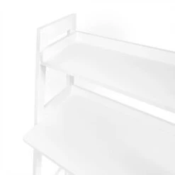 Kids' Desk With Ladder Shelf Storage And 2 Bonus Magnetic Art Display Bars White - RiverRidge Home