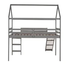 House Shape Twin Size Loft Bed With Slide, Gray - ModernLuxe 16 House Shape Twin Size Loft Bed With Slide, Gray - ModernLuxe -Home Decoration Store GUEST fd183ccb 863d 46fc a756 a29406a8cd33