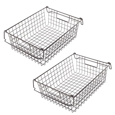 Set Of 2 Storage Bins - Basket Set For Toy, Kitchen, Closet, And Bathroom Storage - Large Shelf Organizers With Handles By Home-Complete (Brown) 7 Set Of 2 Storage Bins - Basket Set For Toy, Kitchen, Closet, And Bathroom Storage - Large Shelf Organizers With Handles By Home-Complete (Brown) - Image 7